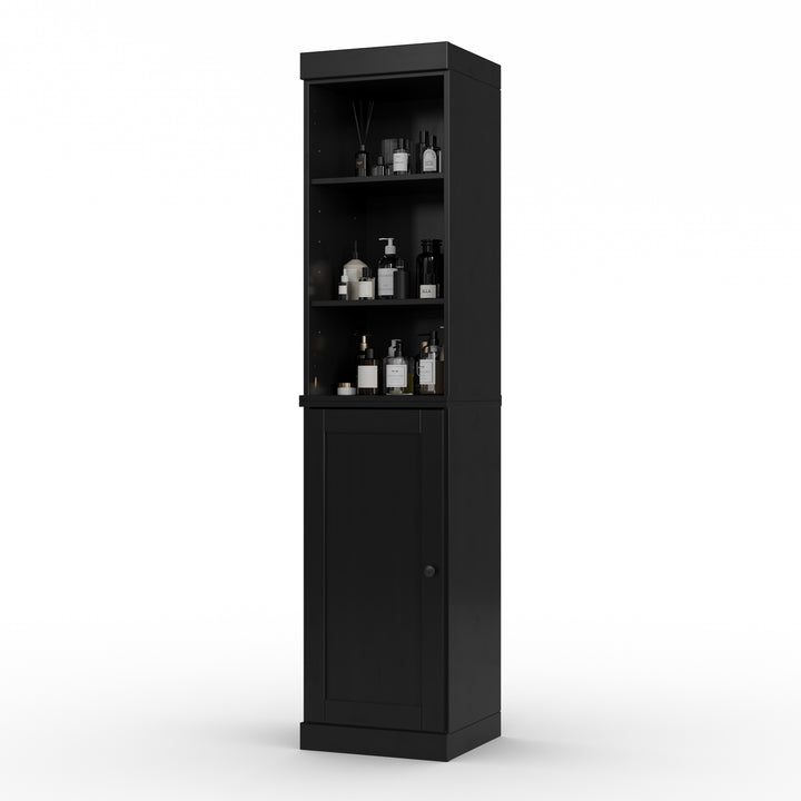 100% Solid Wood 16.5" Tall Bathroom Storage Cabinet , Shaker Door, Adjustable Shelves