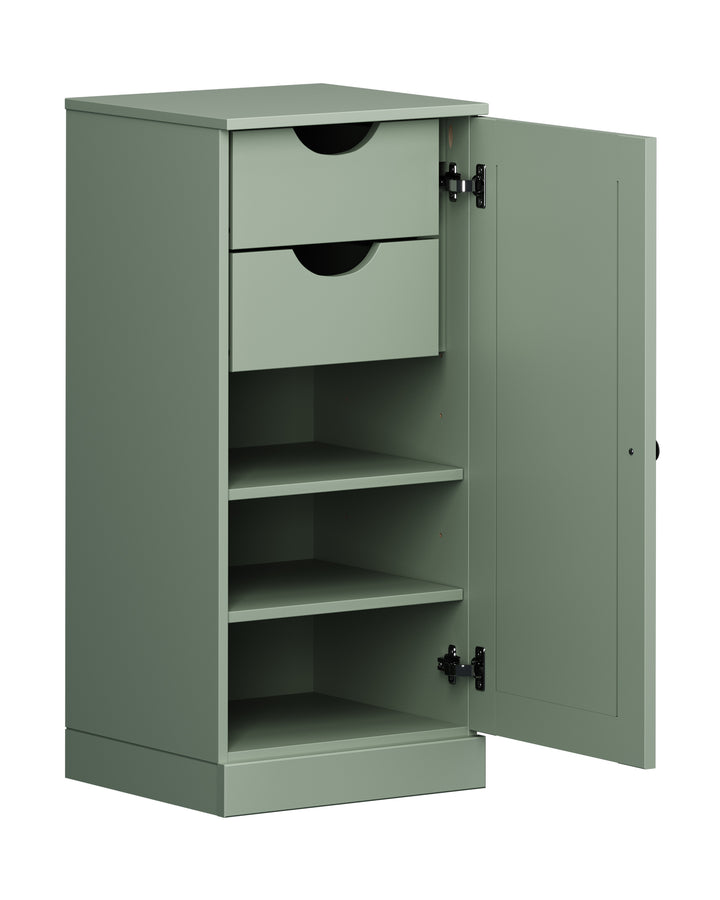 Sage Solid Wood Bathroom Storage Cabinet with 2 Drawers