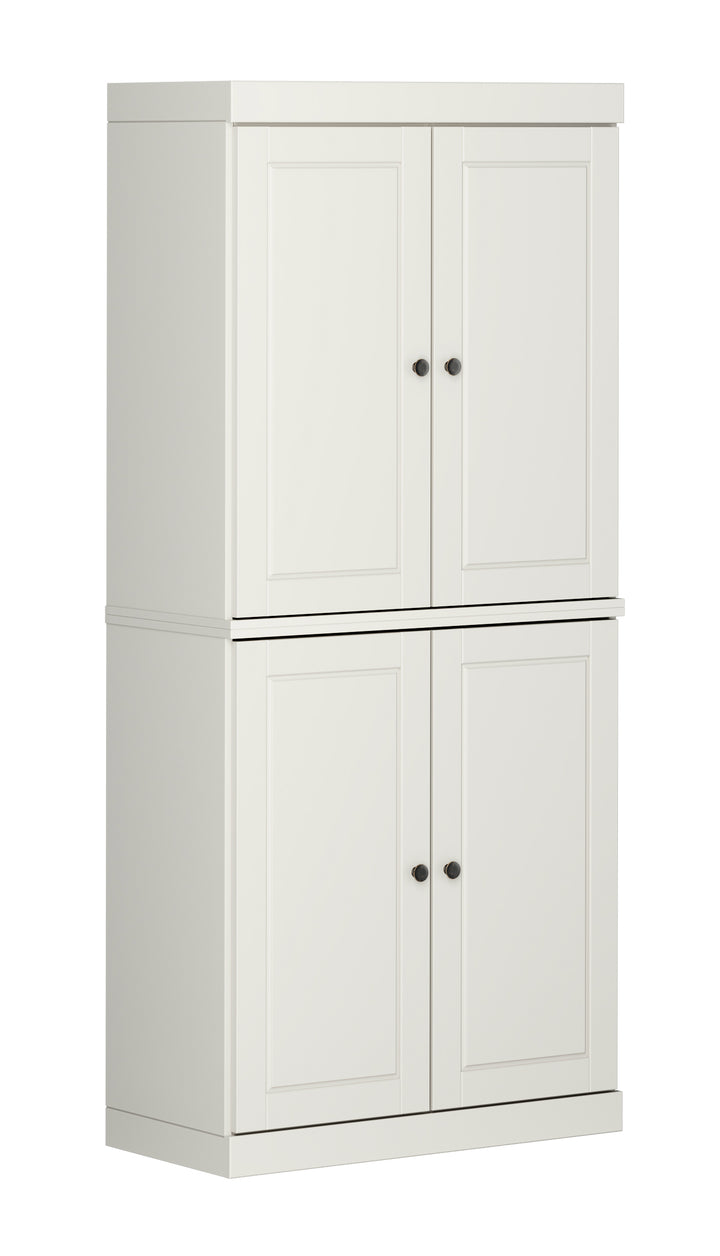 100% Solid Wood Tall Freestanding Kitchen Pantry Cabinet with Doors & 2 Drawers, Modular Storage Cabinet with Adjustable Shelves, 32" W x 71.5" H