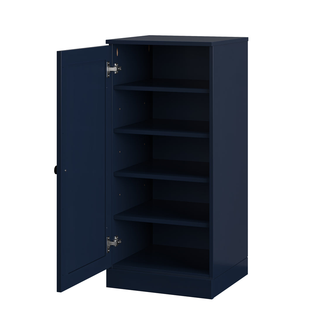 100% Solid Wood Narrow Shoe Storage Cabinet with Shaker Door, Adjustable Shelves, Space Saving Stackable Organizer, 16.5" W x 35.75" H
