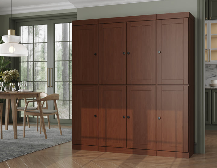 100% Solid Wood 65" Pantry Cabinet, 8 Shaker Wood Doors, 2 Drawers