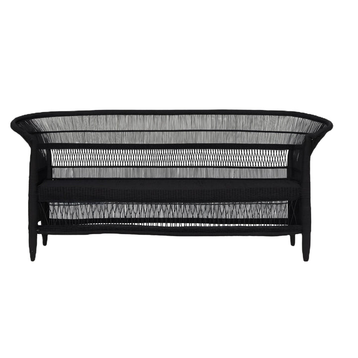 100% Handwoven Natural Rattan 2-Piece Indoor Seating Set with Loveseat and 3-Seater Settee, Solid Wood Frame, Boho Farmhouse, Authentic African Craftsmanship