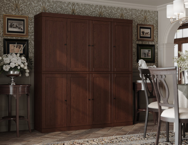 Premium 100% Solid European Oak Hardwood Modular Dining Room Cabinet with Shaker Doors – 64" Wide, 71.5" Tall