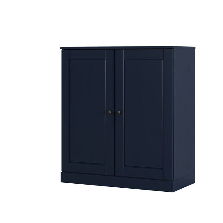 100% Solid Wood Shoe Storage Cabinet with Raised Panel Doors, Adjustable Shelves, Space Saving Stackable Entryway Organizer, 32" W x 35.75" H