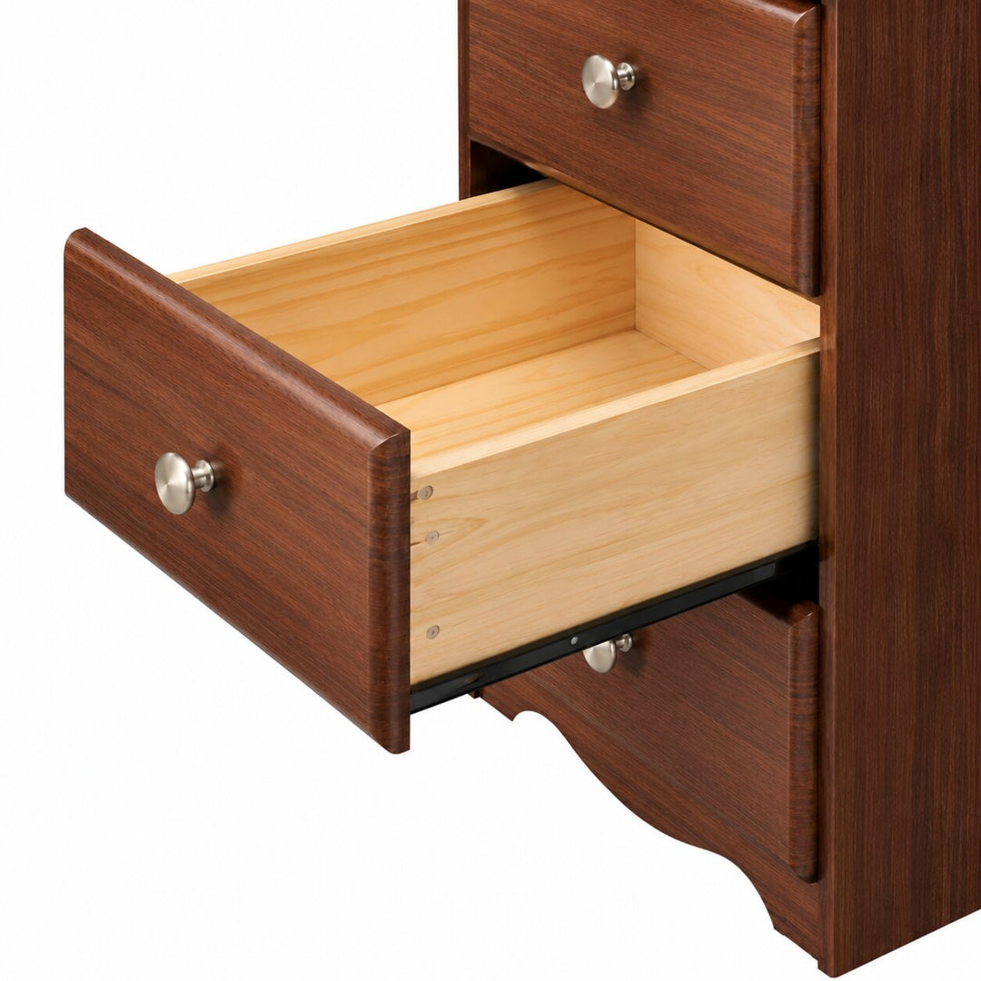 100% Solid Wood 3-Drawer Nightstand with Metal Knobs
