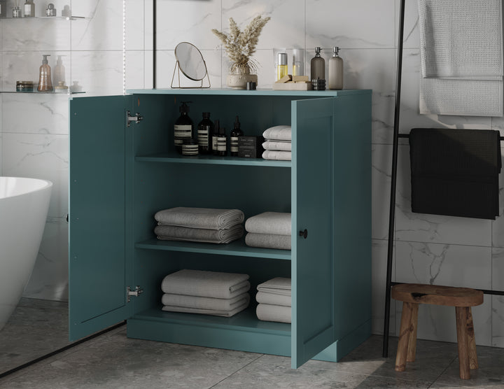 100% Solid Wood 32" Bathroom Cabinet with Shaker Wood Doors