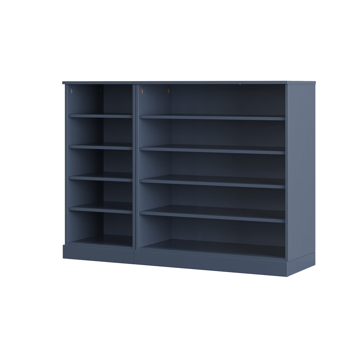 100% Solid Wood Open Shoe Storage Cabinet with Adjustable Shelves, Space Saving Modular Entryway Organizer, 48.5" W x 35.75" H