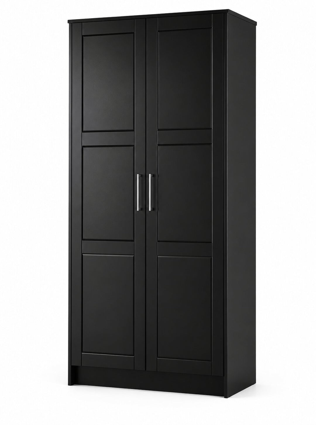 100% Solid Wood 2-Door Wardrobe Armoire with Raised Panel Doors, Bedroom Closet Storage - Urban Collection