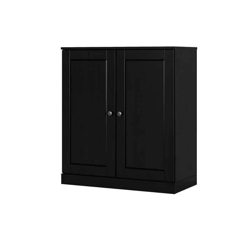 100% Solid Wood Shoe Storage Cabinet with Raised Panel Doors, Adjustable Shelves, Space Saving Stackable Entryway Organizer, 32" W x 35.75" H