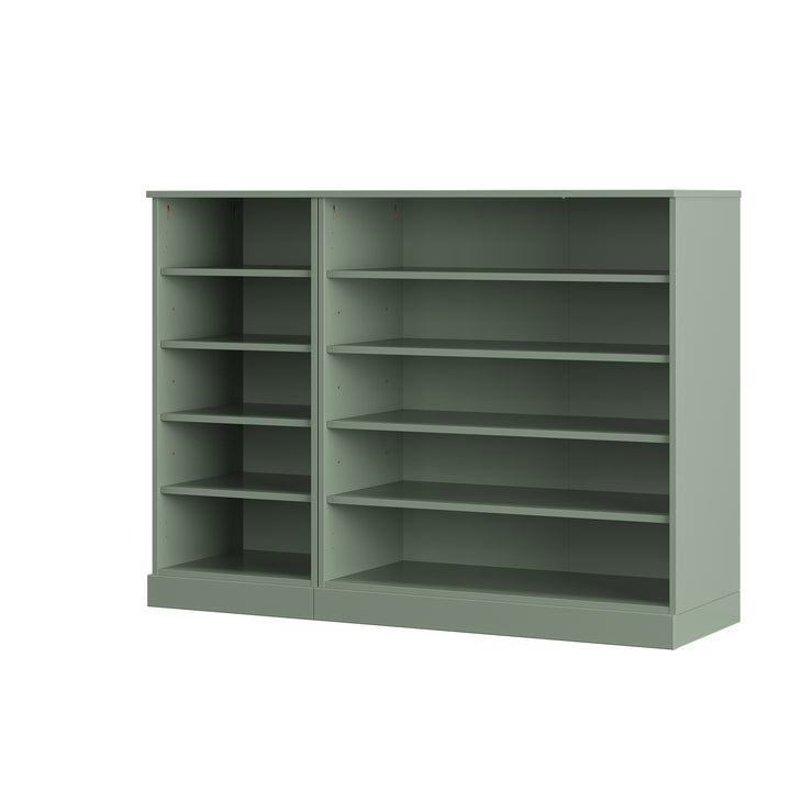100% Solid Wood Open Shoe Storage Cabinet with Adjustable Shelves, Space Saving Modular Entryway Organizer, 48.5" W x 35.75" H