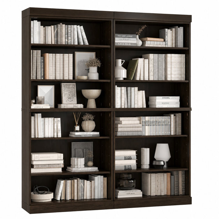100% Solid Wood Tall Modular Bookcase Cabinet with 12 Adjustable Shelves, Open Display Storage Bookshelf, 64" W x 71.5" H