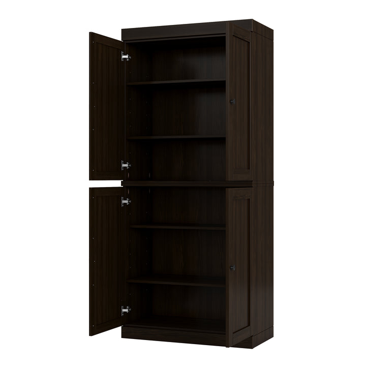 100% Solid Wood Tall Modular Bookcase Cabinet with Shaker Doors, Storage Bookshelf with Adjustable Shelves, 32" W x 71.5" H