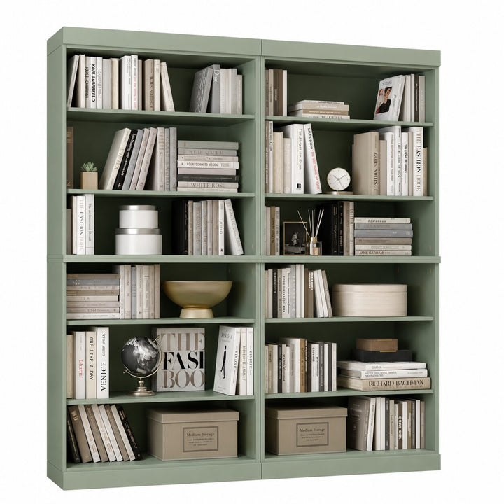100% Solid Wood Tall Modular Bookcase Cabinet with 12 Adjustable Shelves, Open Display Storage Bookshelf, 64" W x 71.5" H