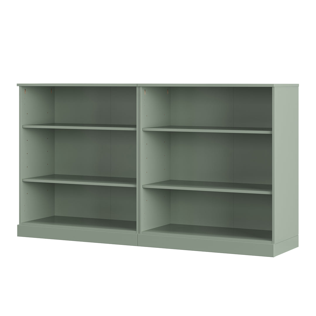 100% Solid Wood Freestanding Modular 6-Shelf Bookcase Cabinet with Open Adjustable Shelves, Display Storage Bookshelf, 64" W x 35.75" H