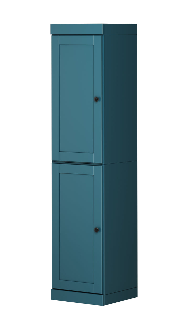 100% Solid Wood 16.5" Pantry Cabinet, 2 Shaker Wood Doors