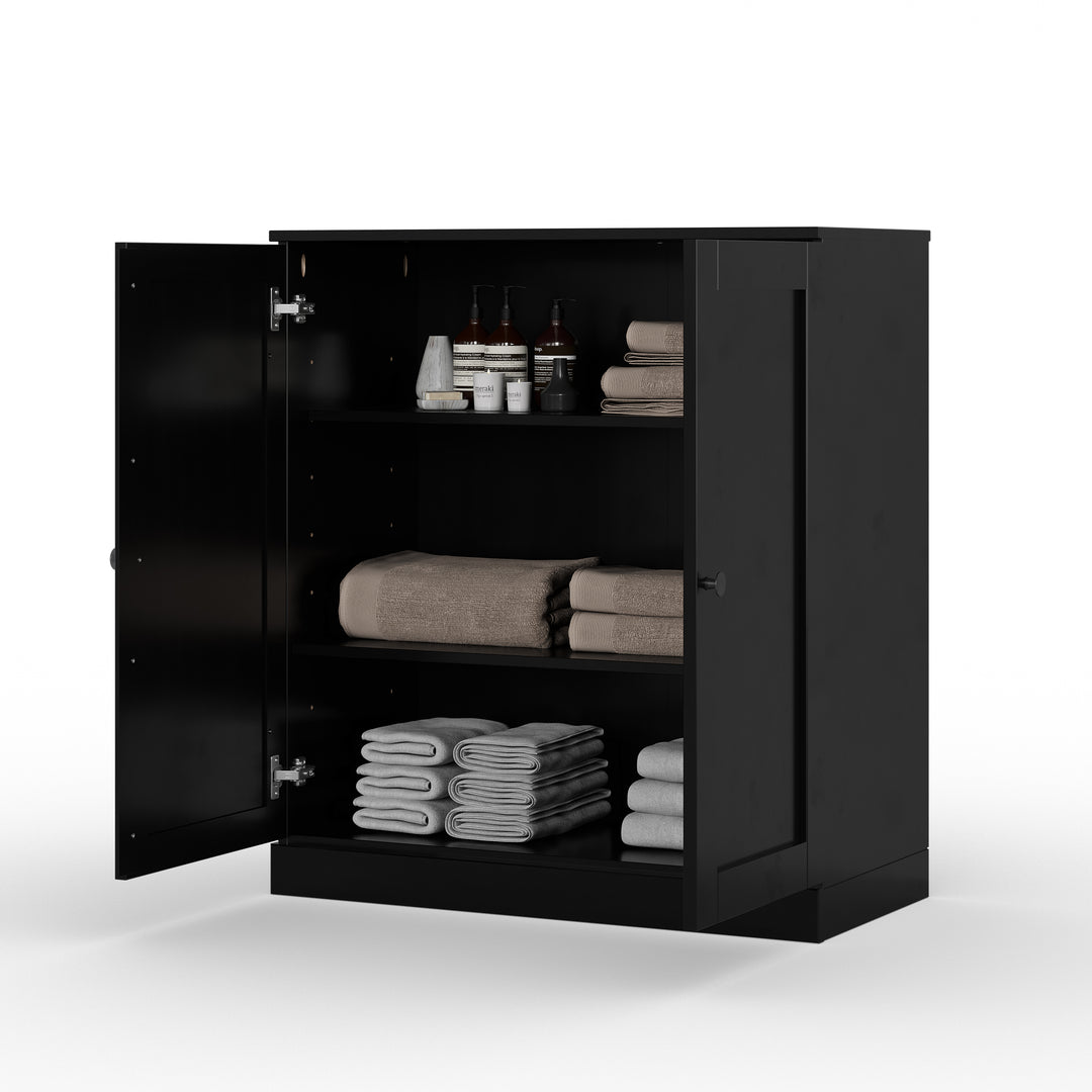 100% Solid Wood 32" Bathroom Cabinet with Shaker Wood Doors