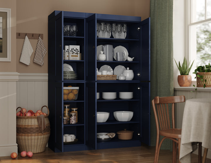 100% Solid Wood 48.5" Pantry Cabinet, Shaker Wood Doors