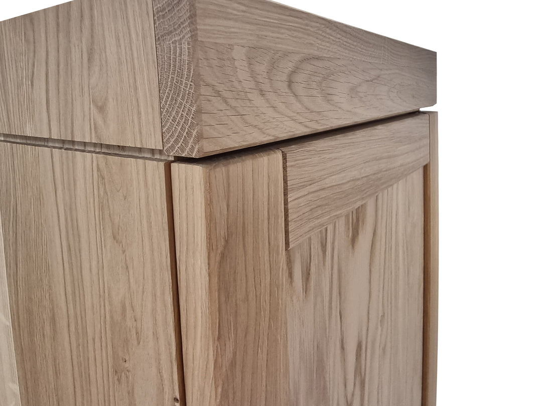 Premium 100% Solid European Oak Hardwood Bathroom Storage Cabinet with Shaker Doors – 16" Wide, 71.5" Tall