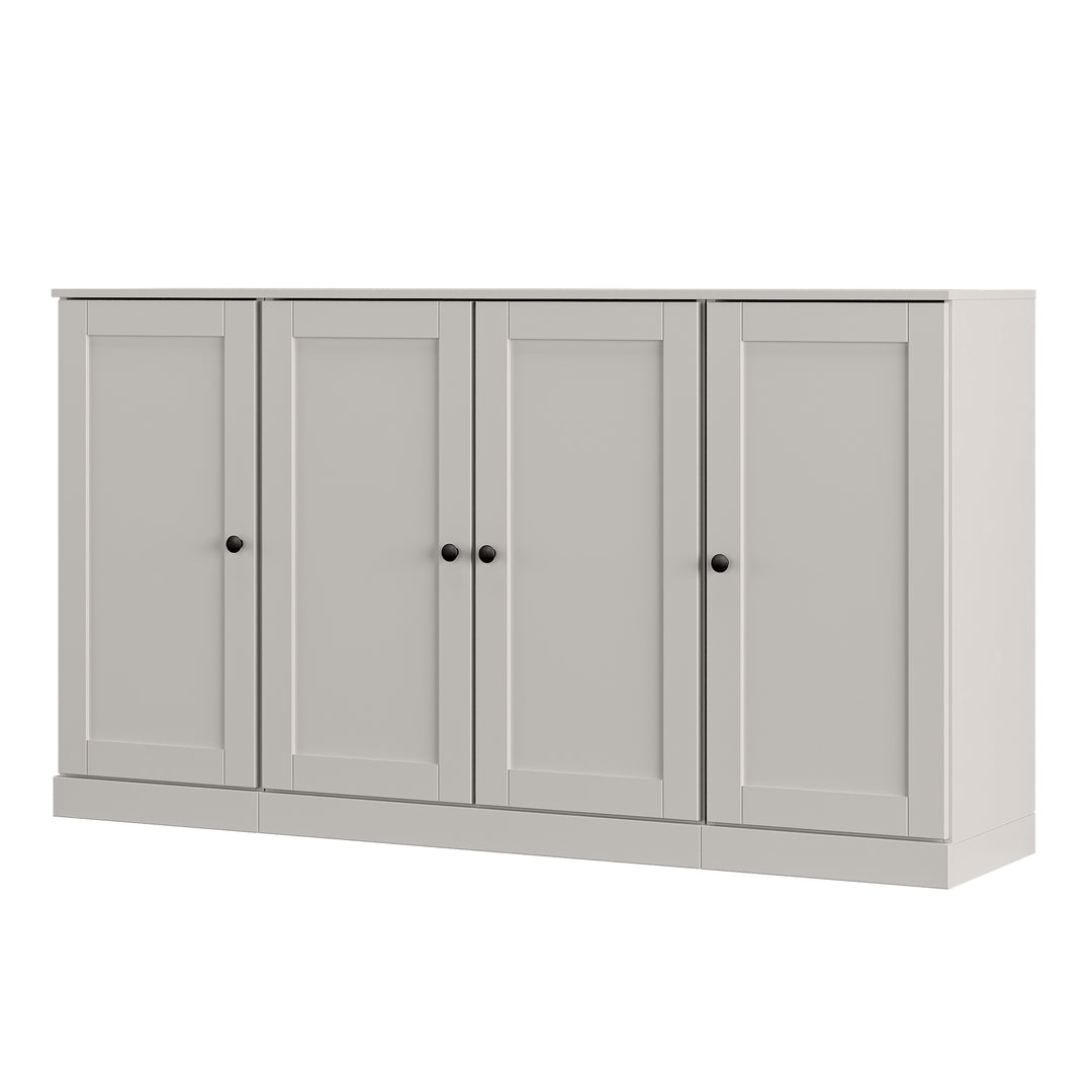 100% Solid Wood Sideboard Buffet with Shaker Doors & 2 Drawers, Credenza Server for Dining Room Storage, Adjustable Shelves, 65" W x 35.75" H