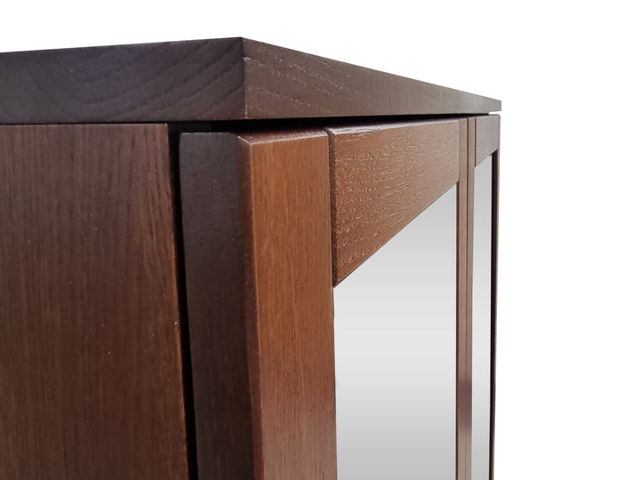 Premium 100% Solid European Oak Hardwood 6-Shelf Modular Bookcase with Tinted Glass Doors – 32" Wide, 71.5" Tall