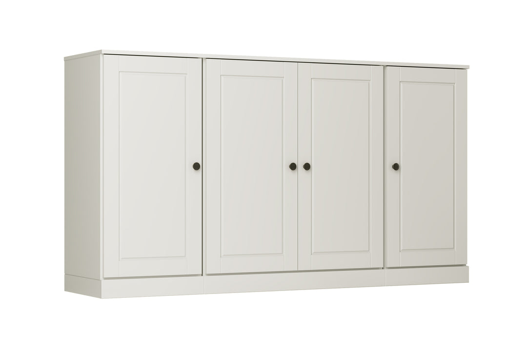 100% Solid Wood Sideboard Buffet with Raised Panel Doors, Credenza Server for Dining Room Storage, 64" W x 35.75" H