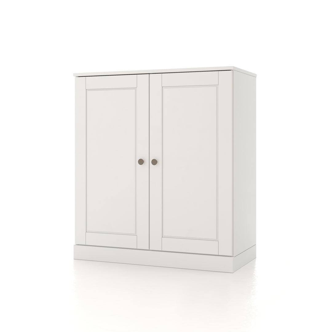 100% Solid Wood 32" Bathroom Cabinet with Raised Panel Wood Doors, 2-Drawers