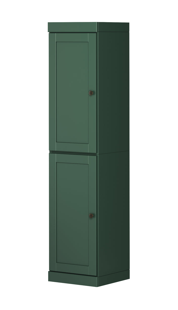 100% Solid Wood 16.5" Pantry Cabinet, 2 Shaker Wood Doors