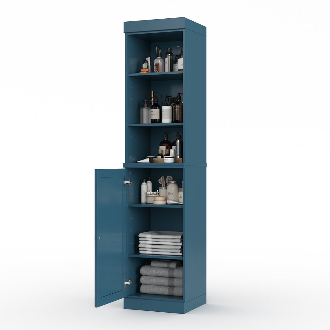 100% Solid Wood 16.5" Tall Bathroom Storage Cabinet , Shaker Door, Adjustable Shelves