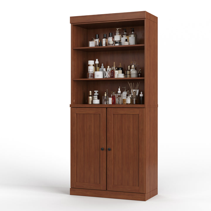 100% Solid Brazilian Pine Wood 32" Bathroom Storage Cabinet with Bottom Shaker Doors and Adjustable Shelves