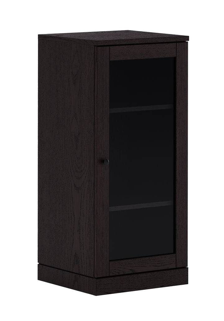 Premium 100% Solid European Oak Bathroom Wall Cabinet with Tinted Glass Doors, 16" W x 35.75" H
