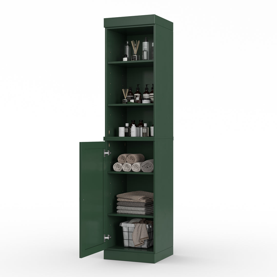 100% Solid Wood 16.5" Tall Bathroom Storage Cabinet , Shaker Door, Adjustable Shelves