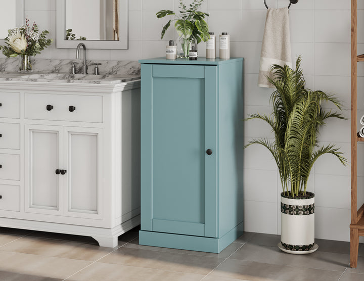 100% Solid Wood 16.5" Small Bathroom Cabinet, Shaker Wood Door, Adjustable Shelves