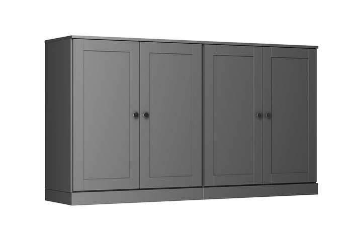 100% Solid Brazilian Pine Wood 64" Sideboard with Shaker Doors, 4-Drawers and Adjustable Shelves