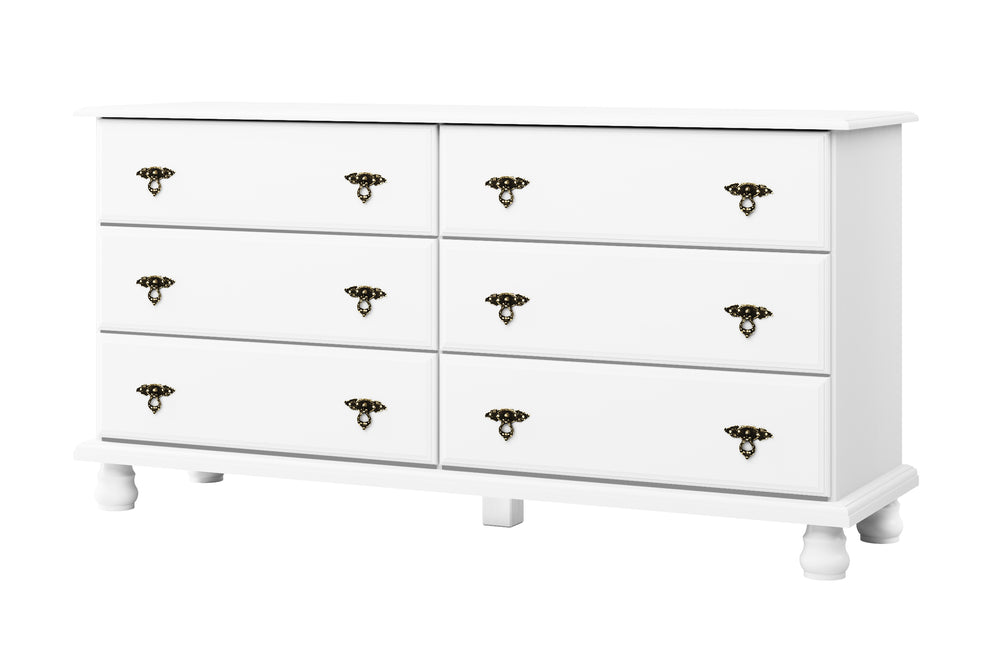 Palace Imports 100% Solid Wood Kyle 6-Drawer Dresser, White Palace Imports 100% Solid Wood Kyle 6-Drawer Dresser, White