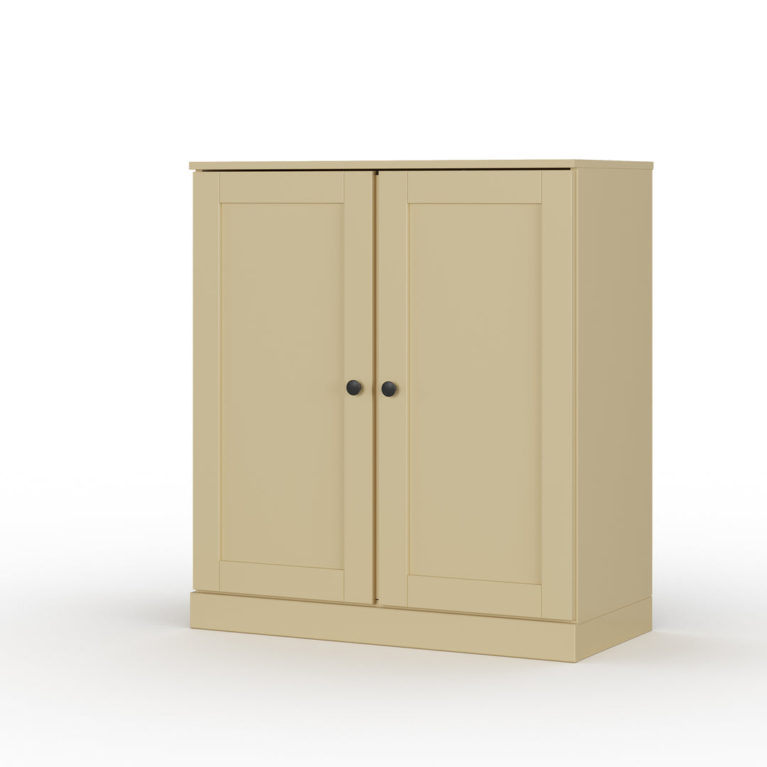 100% Solid Wood 32" Bathroom Cabinet with Shaker Wood Doors, 2-Drawers