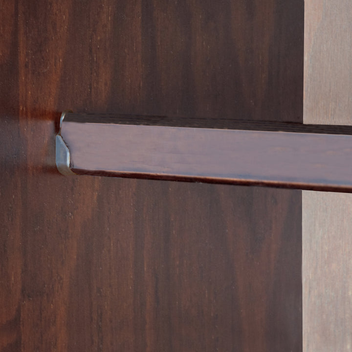 100% Solid Brazilian Pine Wood 4-Sliding Wardrobe with Louvered Doors, 70-110” Wardrobes - Palace Imports