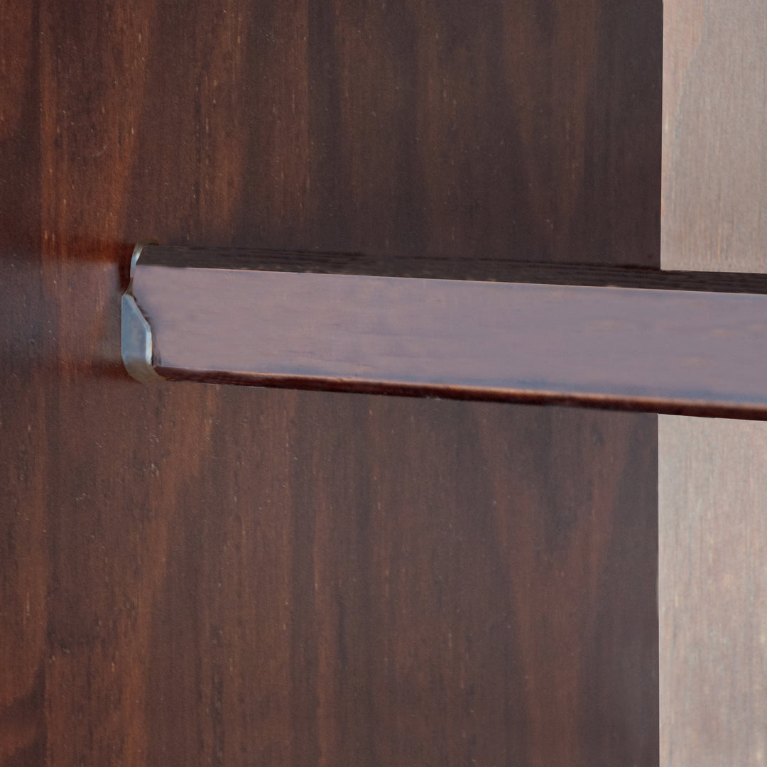 100% Solid Brazilian Pine Wood 5-Sliding Wardrobe with Louvered Doors, 70-110” Wardrobes - Palace Imports