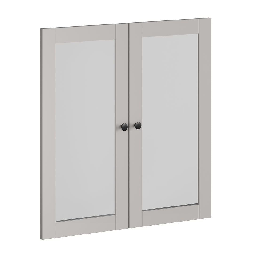 100% Solid Wood Modular Cabinet Clear Glass Double Door Kit