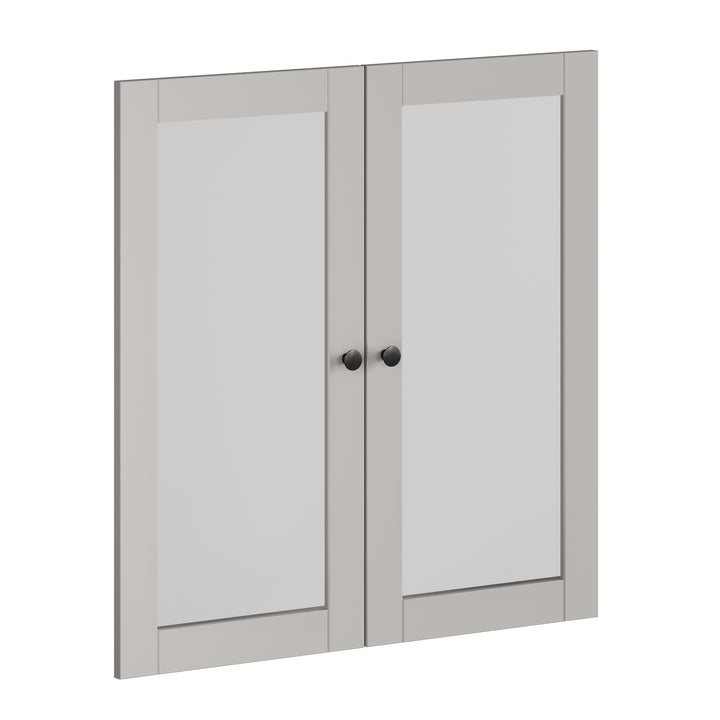 100% Solid Wood Modular Cabinet Clear Glass Double Door Kit