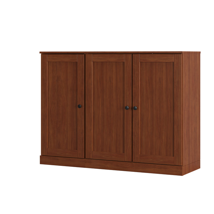 100% Solid Wood Shoe Storage Cabinet with Shaker Doors, Adjustable Shelves, Space Saving Modular Entryway Organizer, 48.5" W x 35.75" H