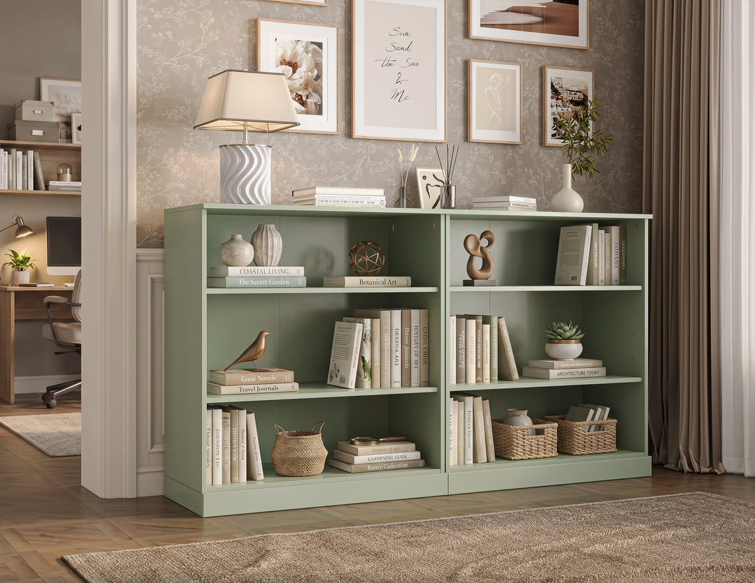 100% Solid Wood 6-Shelf Bookcase Cabinet with Open Storage and Adjustable Shelves, Display Bookshelf, 64" W x 35.75" H