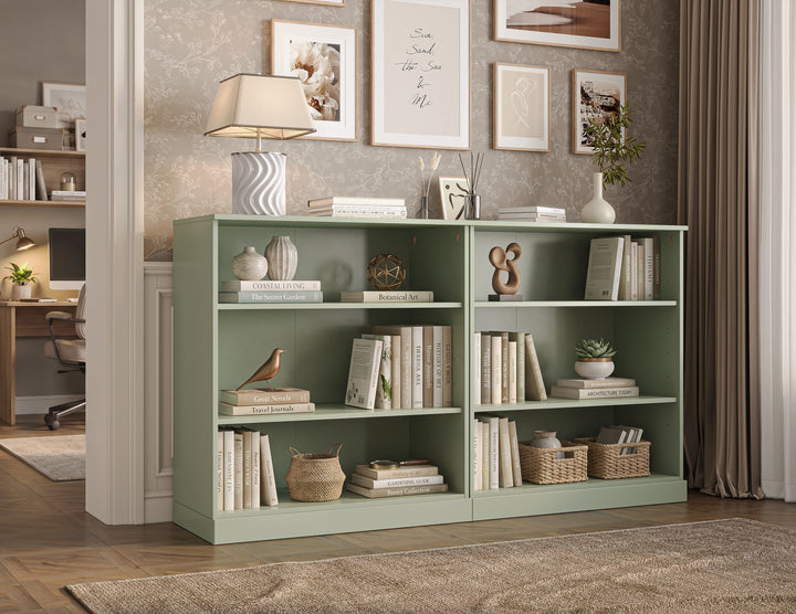 100% Solid Wood 6-Shelf Bookcase Cabinet with Open Storage and Adjustable Shelves, Display Bookshelf, 64" W x 35.75" H