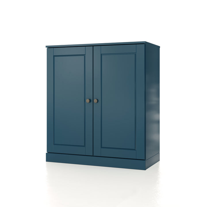 100% Solid Wood 32" Bathroom Cabinet with Raised Panel Wood Doors, 2-Drawers