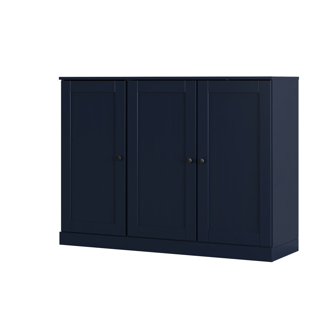 100% Solid Wood Shoe Storage Cabinet with Shaker Doors, Adjustable Shelves, Space Saving Modular Entryway Organizer, 48.5" W x 35.75" H