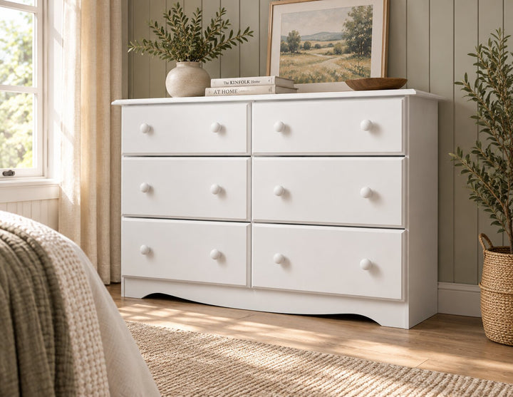 100% Solid Wood Double 6-Drawer Dresser