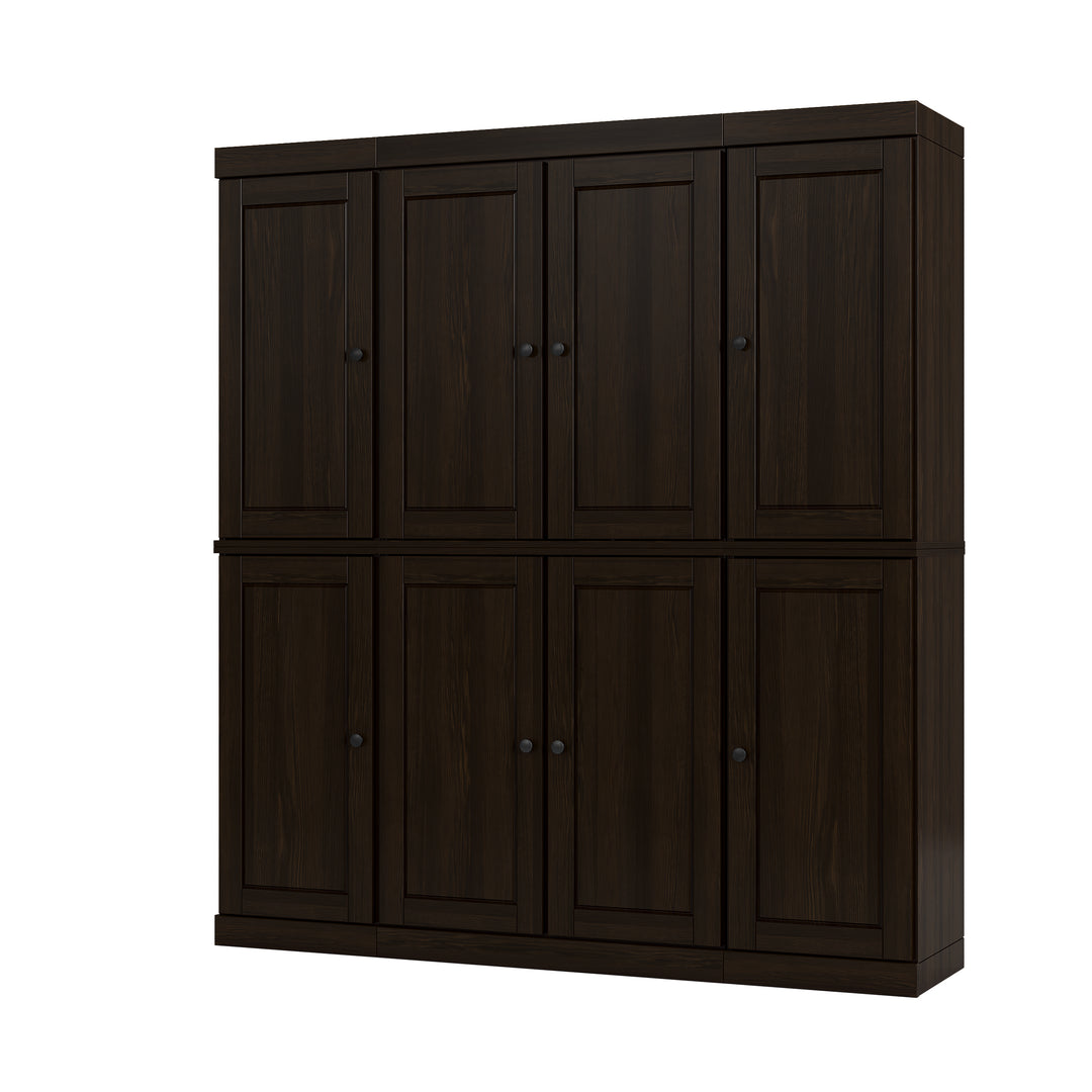 100% Solid Wood Tall Freestanding Kitchen Pantry Cabinet with Doors & 2 Drawers, Modular Storage Cabinet with Adjustable Shelves, 65" W x 71.5" H