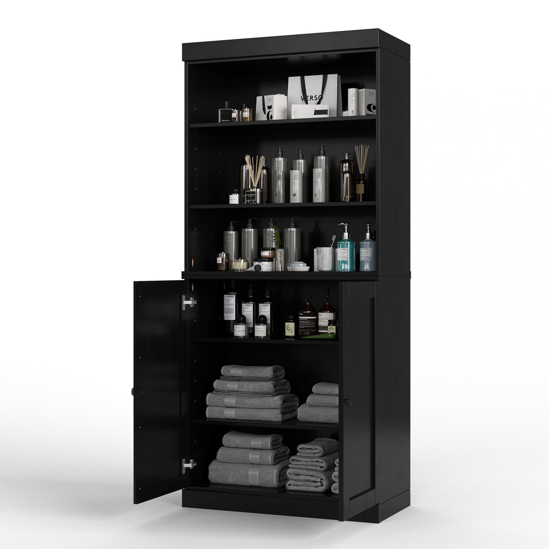 100% Solid Brazilian Pine Wood 32" Bathroom Storage Cabinet with Bottom Shaker Doors and Adjustable Shelves