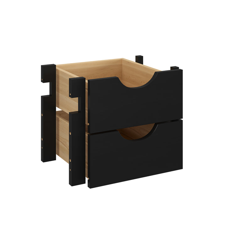 100% Solid Wood Modular Cabinet 2-Small Drawer Storage Kit For 16.5" Wide Cabinet