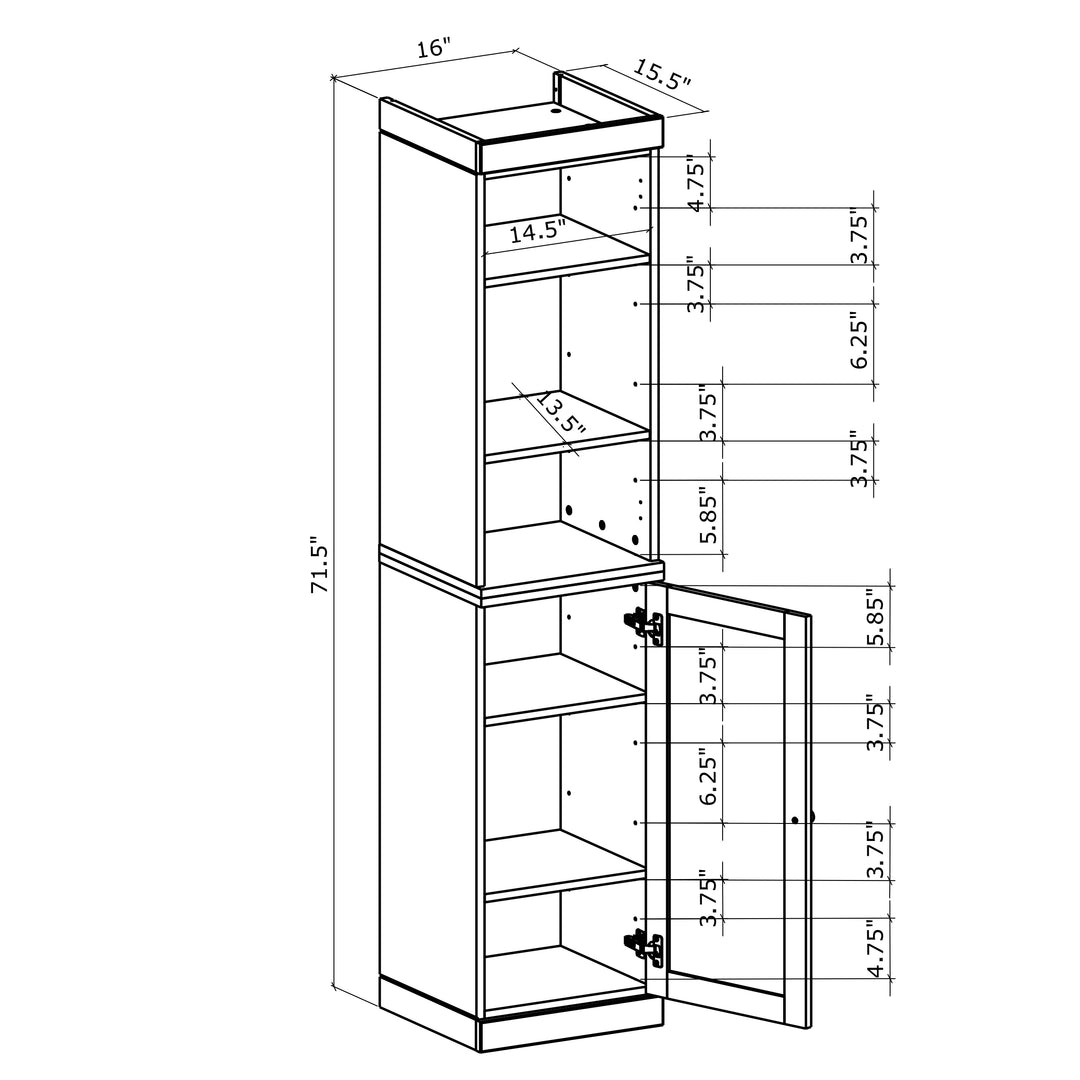 16" Oak Cabinet Dimensions