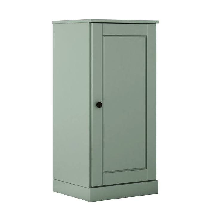 100% Solid Wood Bathroom Storage Cabinet, Raised Panel Door, 4 Drawers, Adjustable Shelves, 16.5" Wide, 35.75" Tall